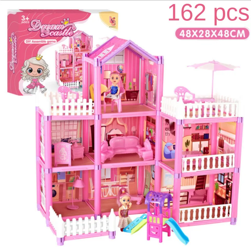 diy house toy dollhouse villa collocation home houses surprise dollhouse furniture kit animal family toys set children gift free global shipping
