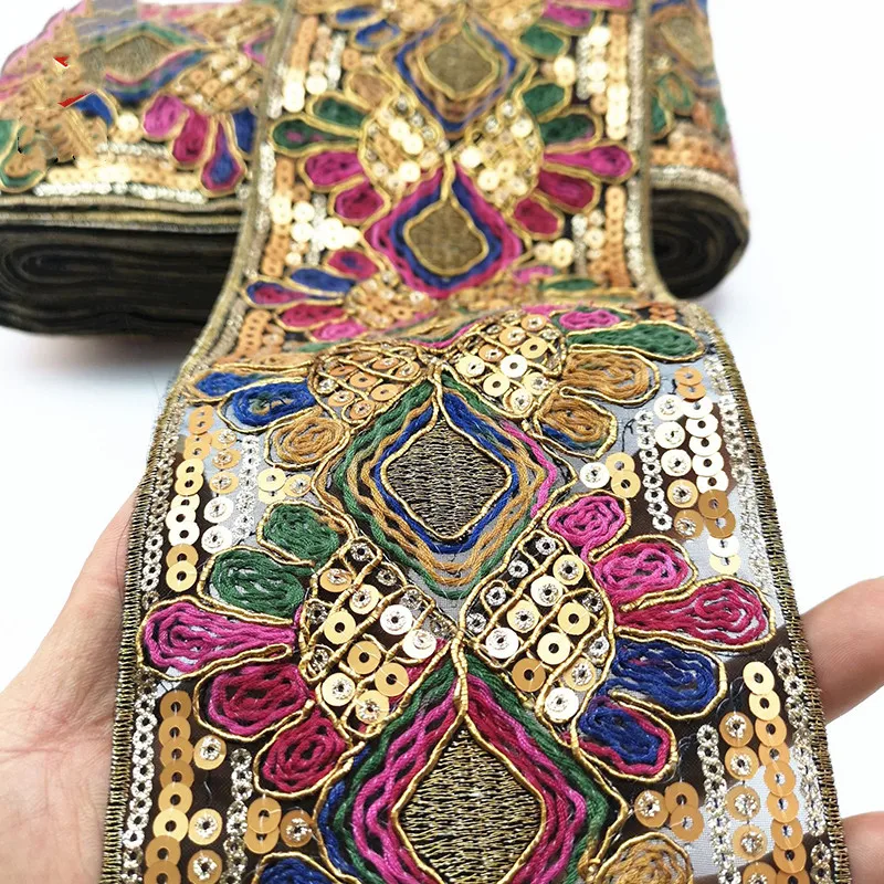 1 ярд кружевная отделка с блестками ткань вышивка сделай сам ленты для одежды