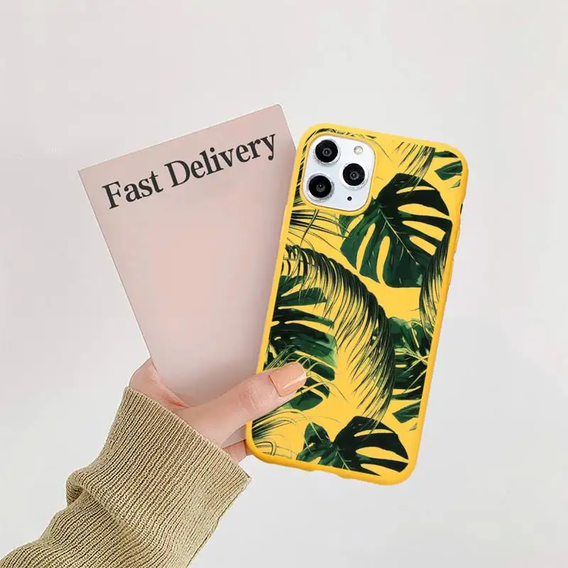 

Banana leaf high quality universal Phone Case Candy Color for iPhone 6 7 8 11 12 s mini pro X XS XR MAX Plus