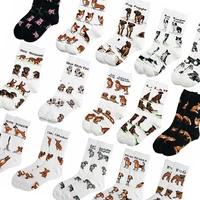 hot popular pet animal dog fox cotton casual socks women men streetwear funny white black socks short happy cartoon socks