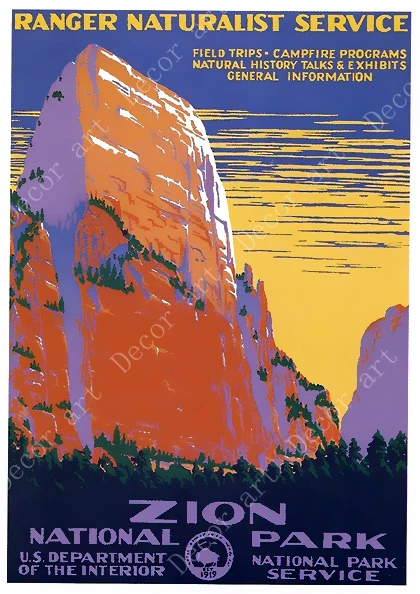 Постер на холсте с изображением национального парка спрингдейла Юта винтажные