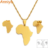 anniyo africa map sets pendant necklace and earrings gold colorsilver color african maps jewelry set for women gitls 133621