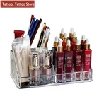 Подставка для тату с чернилами, держатель, пустая стойка, акриловые прозрачные косметологические принадлежности для татуировок, помады, Маникюрный Инструмент, органайзер для хранения