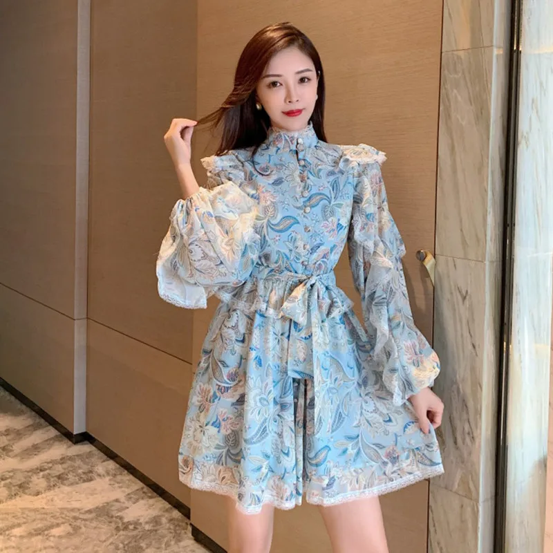 

Женский короткий комбинезон с поясом, винтажный комбинезон с длинным рукавом и цветочным принтом на пуговицах, лето 2021