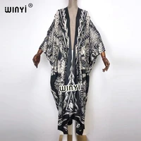2022 beach cover ups for women bohemian printed for swimming women traditional african loose kimono for holiday winyi
