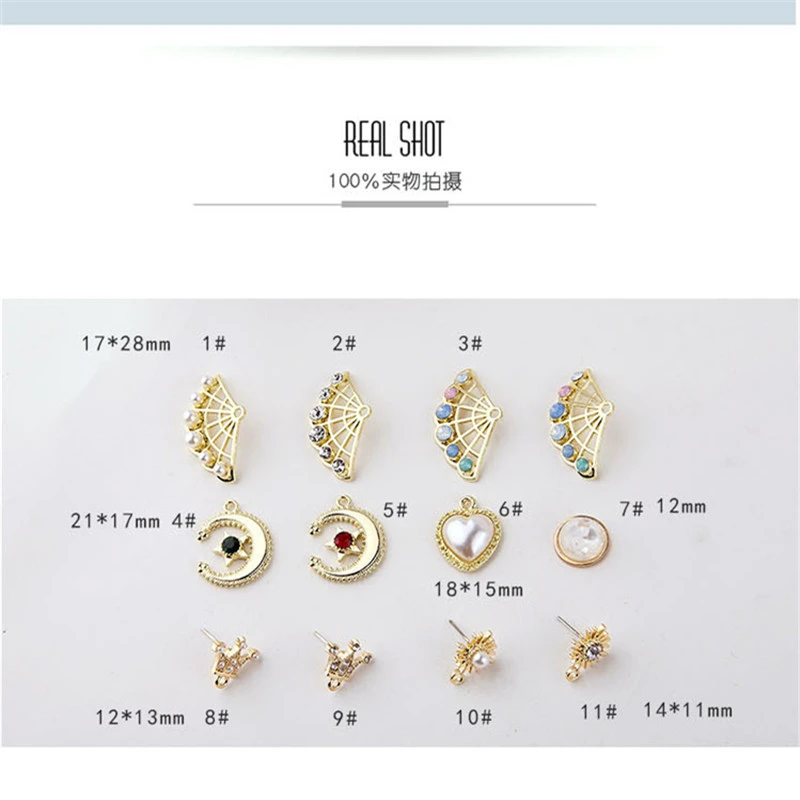 6 шт. новый дизайн циркон Звезда Луна жемчужная подвеска любовь корона стразы