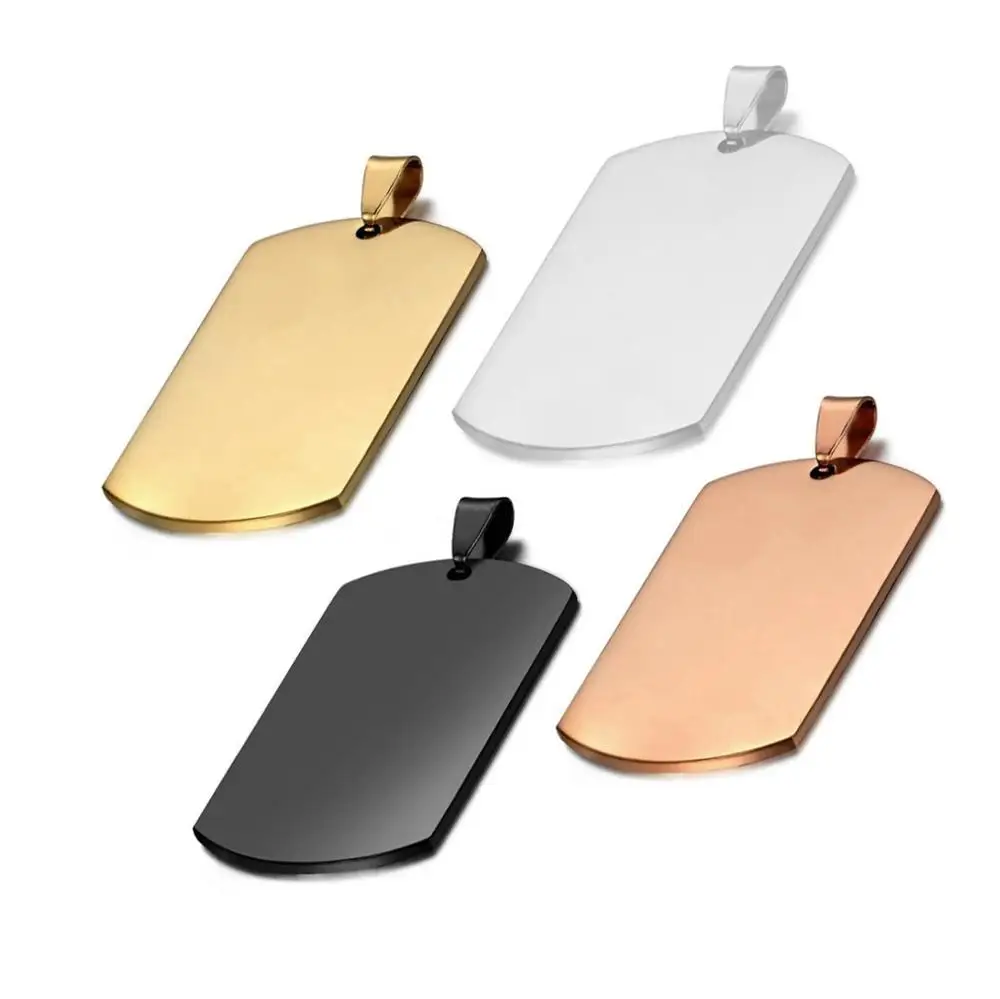 

5Pcs 28*50mm Stainless Steel Military Army ID Stainless Steel Name Blank Dog Tags Pendant Rectangle Jewelry