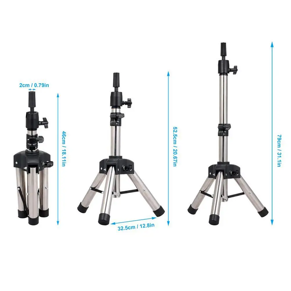 

Adjustable Wig Stand Tripod Headform Mannequin Head Prosthesis Doll Holder Brackets Model Hairdressing Training Hair Tool