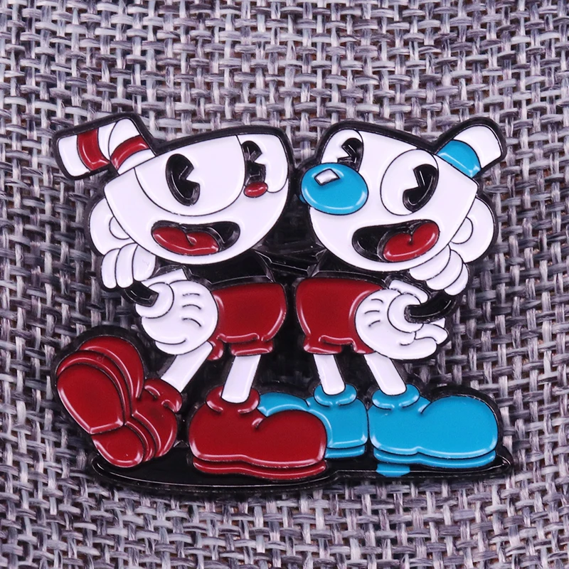 Эмалированная брошь Cuphead значок Mugman ragtime brothers коллекционный подарок для