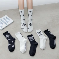 11 styles women butterfly cotton sock casual streetwear harajuku hip hop skateboard socks size 36 42