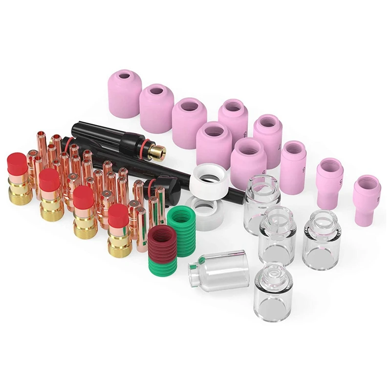 

Комплект из 68 предметов для сварочных горелок TIG, газовые линзы Pyrex, стеклянная чашка, подходящая для аксессуаров для ффонарь WP-17/18/26