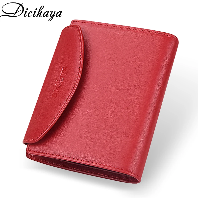 Женский кошелек DICIHAYA из натуральной кожи компактный Дамский клатч в стиле ретро