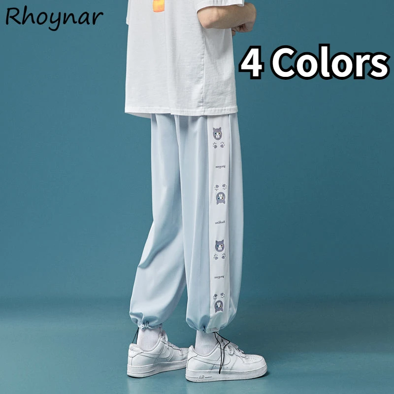 

Брюки женские свободные с высокой талией, универсальные модные повседневные Мультяшные капри в стиле Харадзюку для студентов, Ulzzang