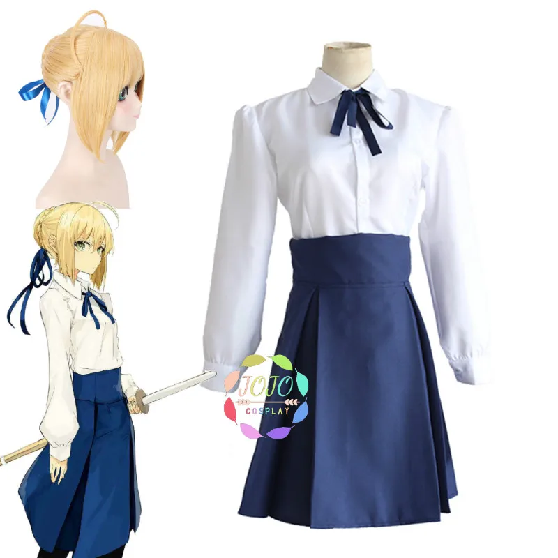 Школьное платье Fate Stay Night Zero FGO Saber JK рубашка + юбка униформа моряка карнавальный