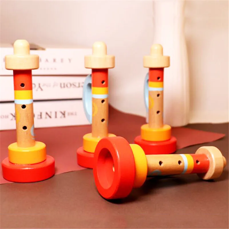 

Baby Wooden Musical Instrument Trumpet Musical Instrument Toy Toys For Children Infant Early Childhood Educational Toys
