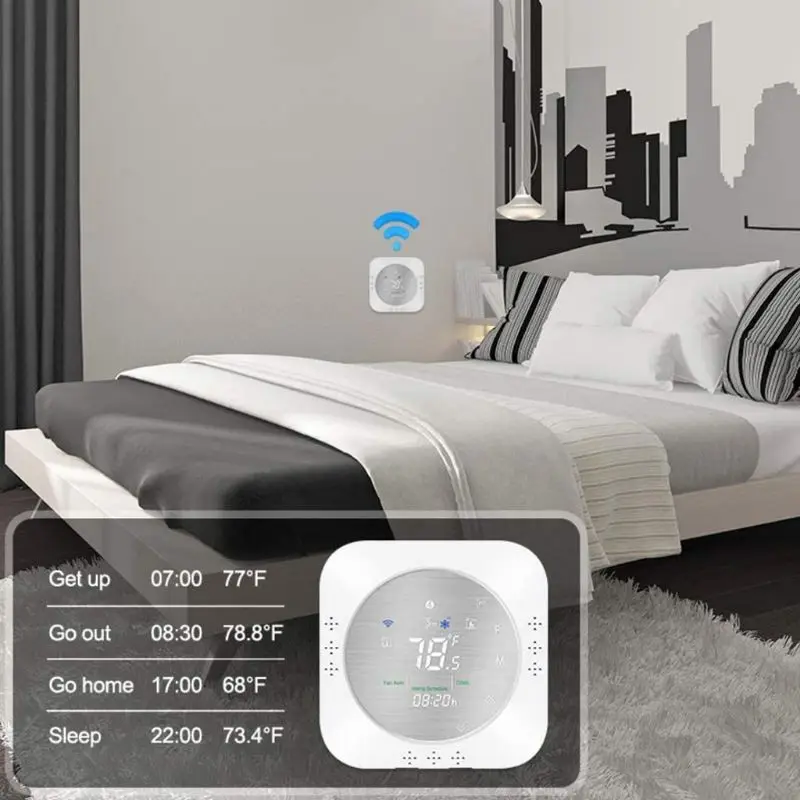 

Household WiFi smart thermostat temperature controller for smart heat pump US regulatory circuit