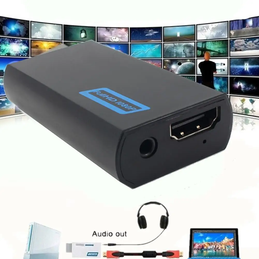 Адаптер WII в HDMI совместимый с Wii 2hdmi преобразователь 3 5 мм аудиоадаптер для ПК HDTV