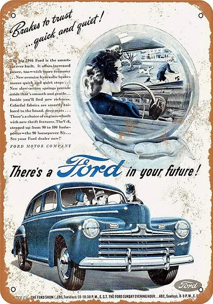 

Your Future Car Retro tin sign nostalgic ornament metal poster garage art deco bar cafe shop