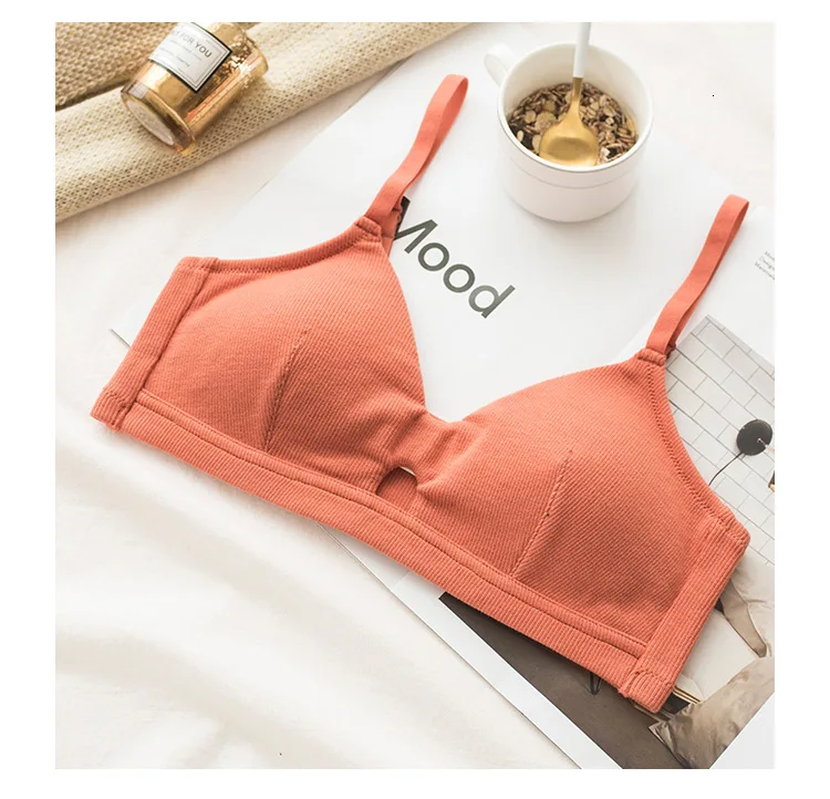 Roseheart, женский модный бюстгальтер без косточек красного и желтого цвета, беспроводной Женский бюстгальтер с мягкими чашечками, бюстгальтеры для девушек с глубоким v-образным вырезом, нижнее белье, чашечки A B C, с вырезами
