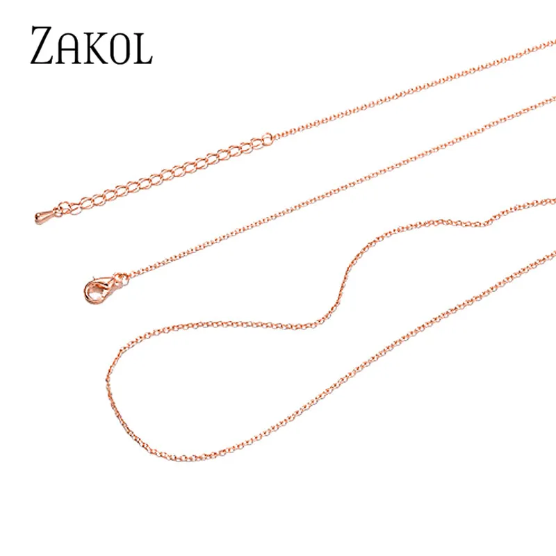 ZAKOL 3 цвета металлические цепи ожерелье с застежками лобстерами высокое качество