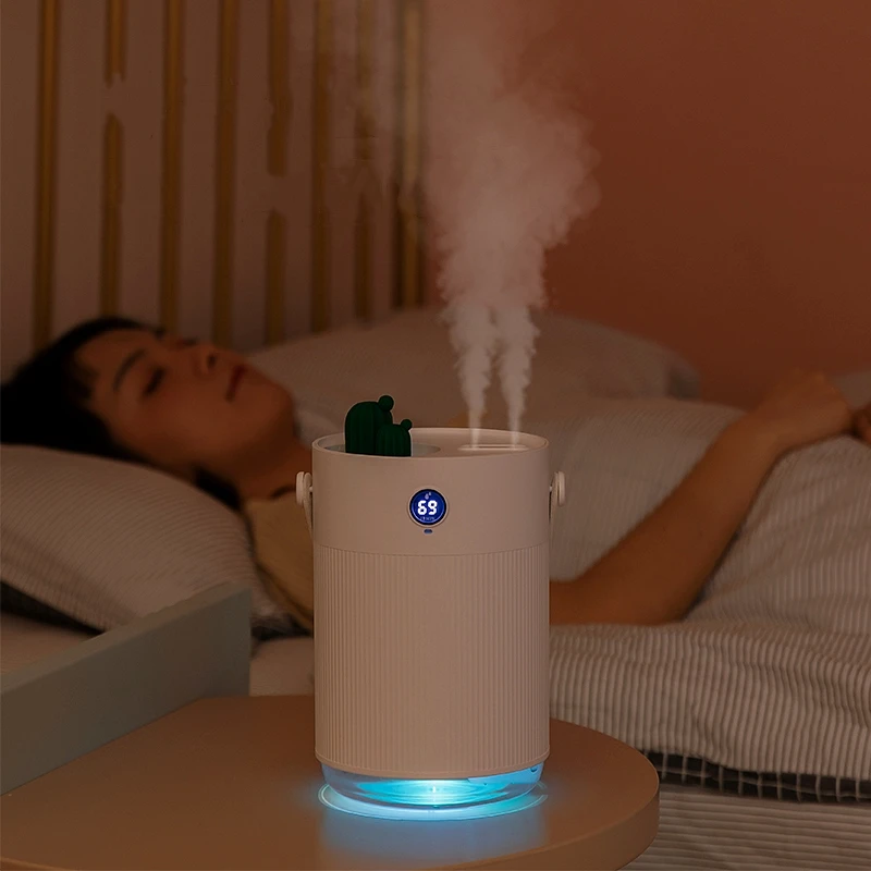 Увлажнитель воздуха Cactus 1000 мл ультразвуковой с двойной насадкой LED светильник