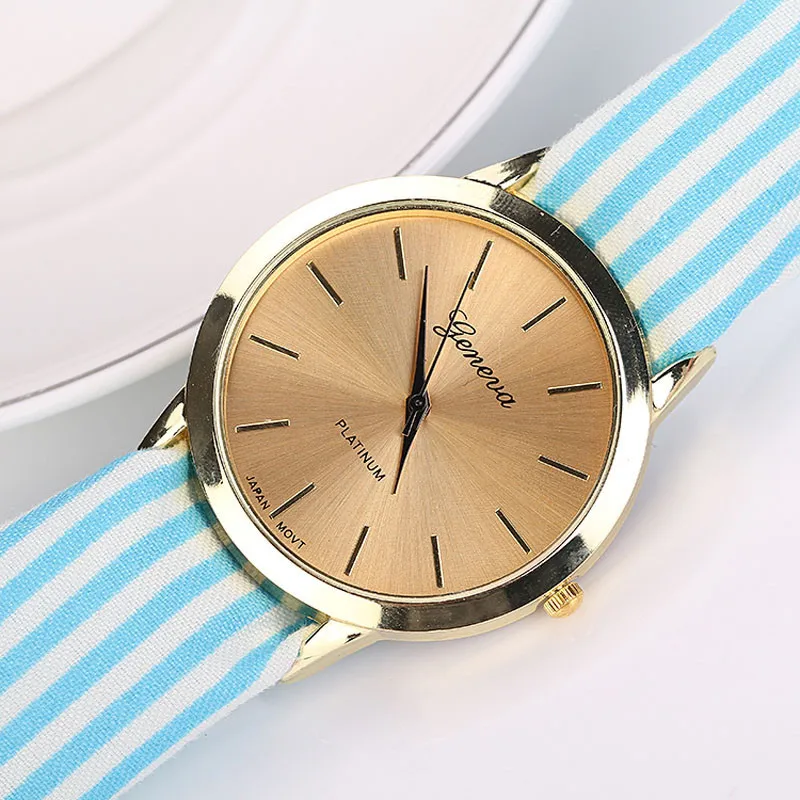 Наручные часы Geneva cloth с взрывозащищенными ремешками модные повседневные