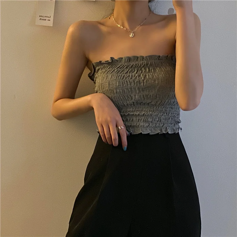 

Pleated Short Navel Hanging