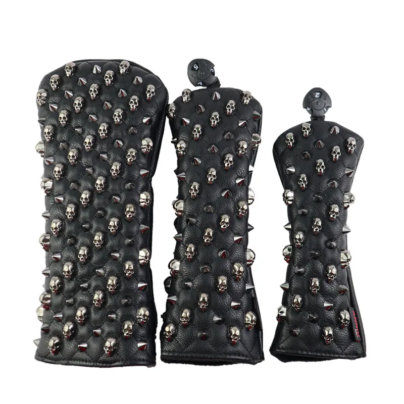 Головные уборы NRC для клюшек #1 Driver #3 #5 головные и сменные с черным черепом|Головка