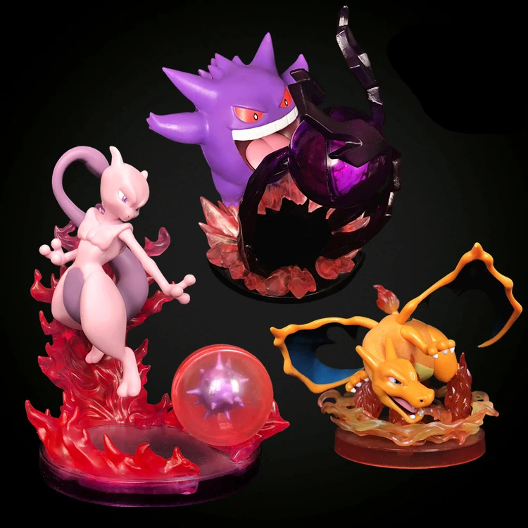 Takara Tomy Pokemon 3 стиль ПВХ Аниме фигурки Gengar Charizard Mewtwo мультфильм модель коллекция подарок