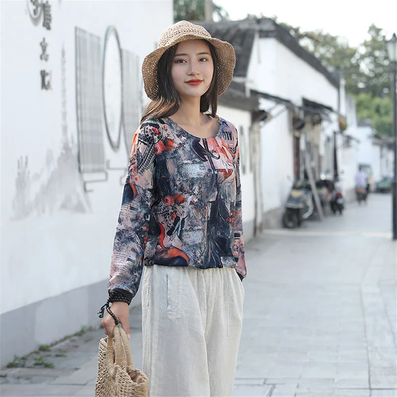 

Korean prnting plus size Chiffon floral tee Fashion Casual loose short sleeve T-shirt Ladies Summer Vintage Streetwear tops
