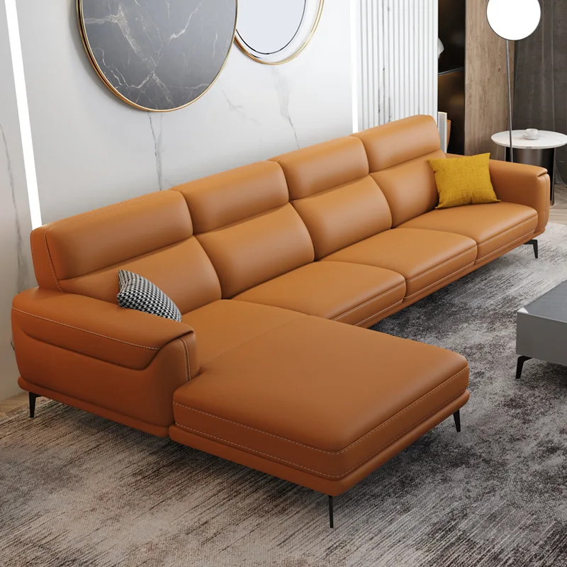 Кожаный диван верхний слой наппа итальянская Минималистичная мебель для