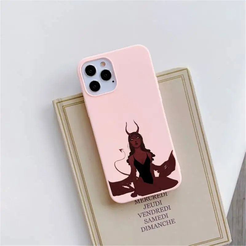 

Devil woman sexy girl Phone Case Candy Color for iPhone 6 6S 7 8 11 12 XS X SE 2020 XR mini pro Plus MAX funda