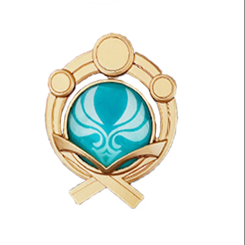 

Original God Game Peripheral God's Eye Rice Wife Fire Water Ice Thunder Rock Grass Wind Non-attribute Glass Keychain Brooch