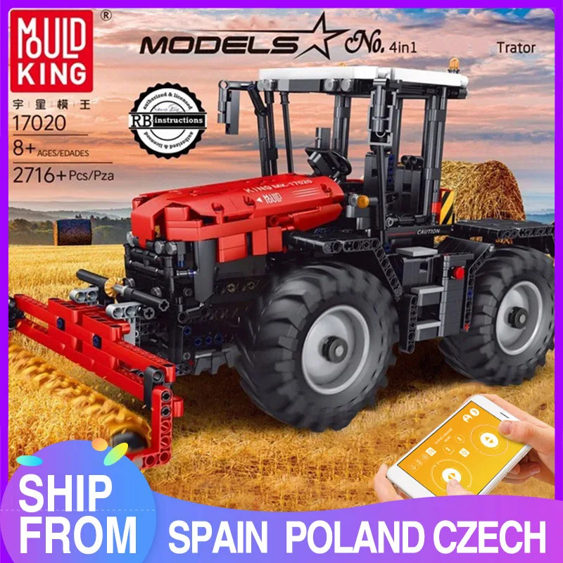Радиоуправляемый трактор Fastrac 4000er MOULD KING MOC высокотехнологичный грузовик набор строительных блоков кирпичи