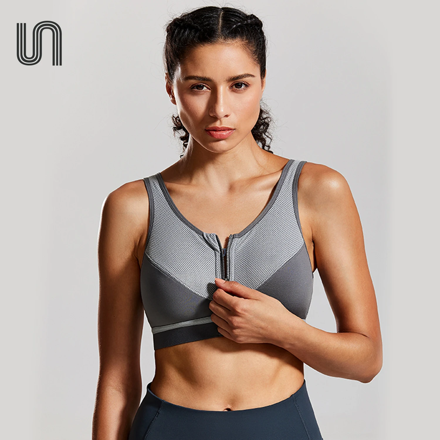 Женский ударопрочный спортивный бюстгальтер на косточках с полной