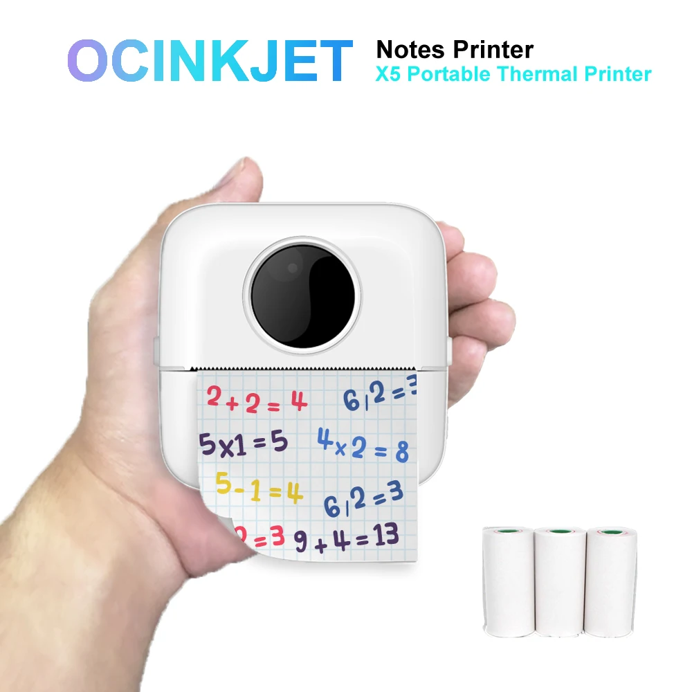 

OCINKJET X5 Portable Thermal Printer Mini Wireless Bluetooth Pocket Label Notes Printer 57mm For Home and Office Android IOS