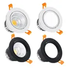 Круглые встраиваемые светодиодные светильники с регулируемой яркостью, 4 типа, точечный потолочный светильник светильники с COB матрицей, 5 Вт, 7 Вт, 9 Вт, 12 Вт, 15 Вт, 18 Вт светодиодный