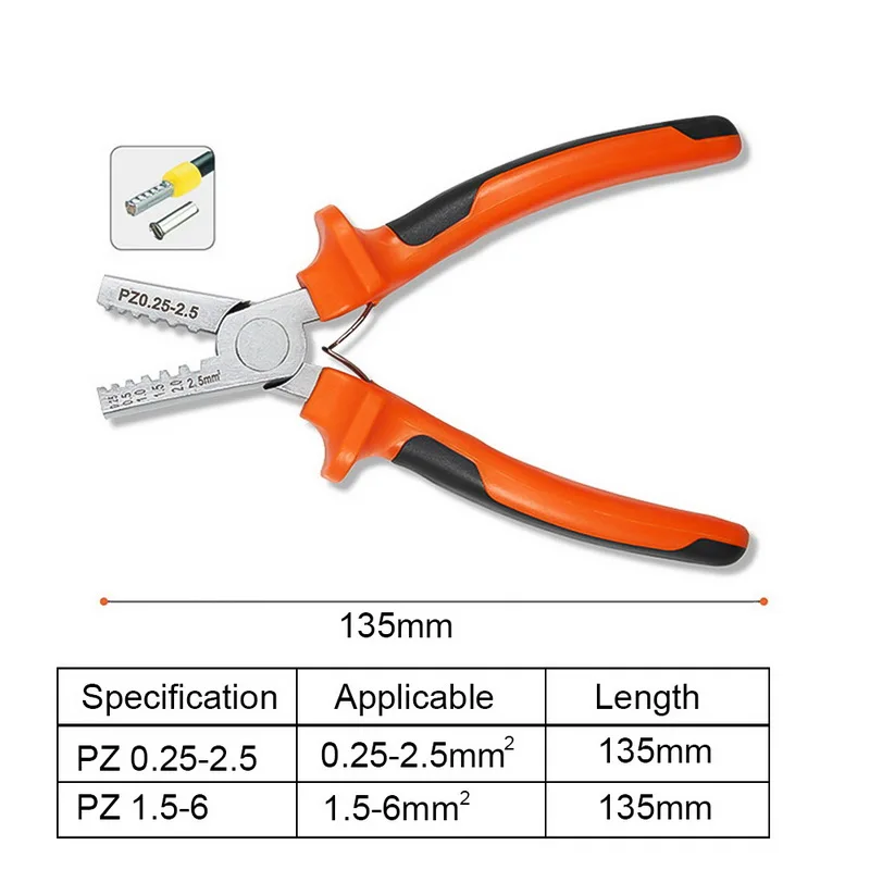 

Crimping Tube Terminal Pliers Ferrules Tool PZ 0.25-2.5 Style Mini Crimper Pliers Electrical Bootlace Terminal VE Crimping Tools