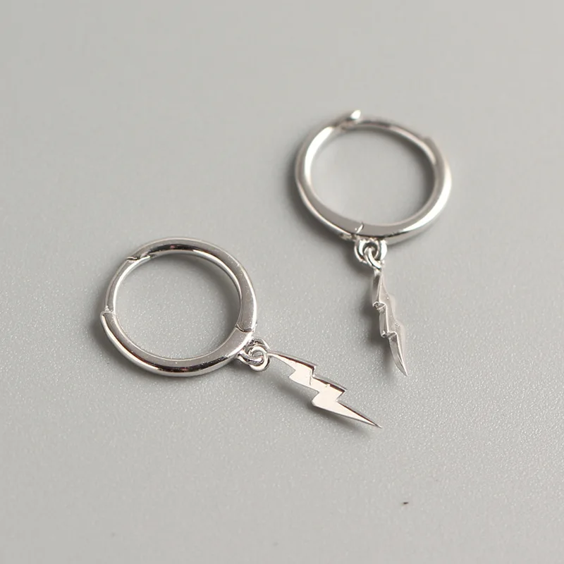 silver 925 пробы серебряные серьги для женщин минималистичные панк Гром Молния уха клип кости женские вечерние серьги хорошее ювелирное изделие Новинка - Цвет камня: silver