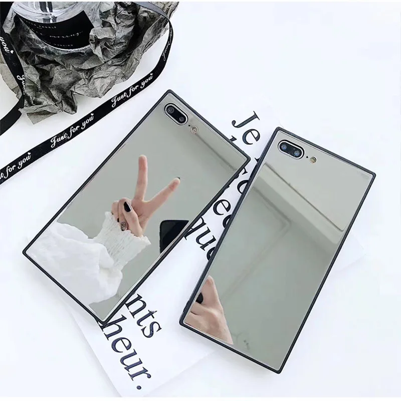 Квадратный зеркальный чехол для iphone 11 Pro Max iPhone 7 X XR XS 6 6s 8 plus стеклянная накладка на
