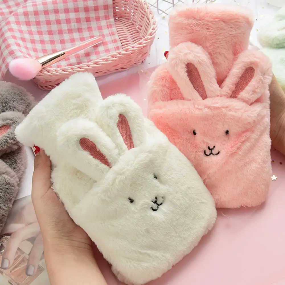 Мультяшная Бутылка горячей воды взрывозащищенный милый плюшевый кролик теплая