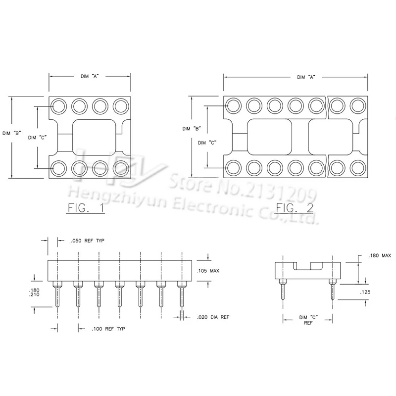 IC розетки DIP8 DIP14 DIP16 DIP18 DIP20 DIP28 DIP40 булавки круглое отверстие 2,54 PCB разъем DIP разъем на возраст 6, 8, 14, 16, 18, 20, 28 32 40 pin-код - Цвет: Round Hole