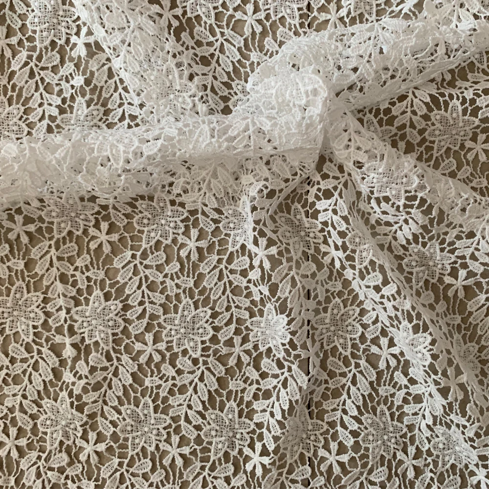 1 ярдов Высокое качество африканская кружевная ткань водорастворимый гипюр