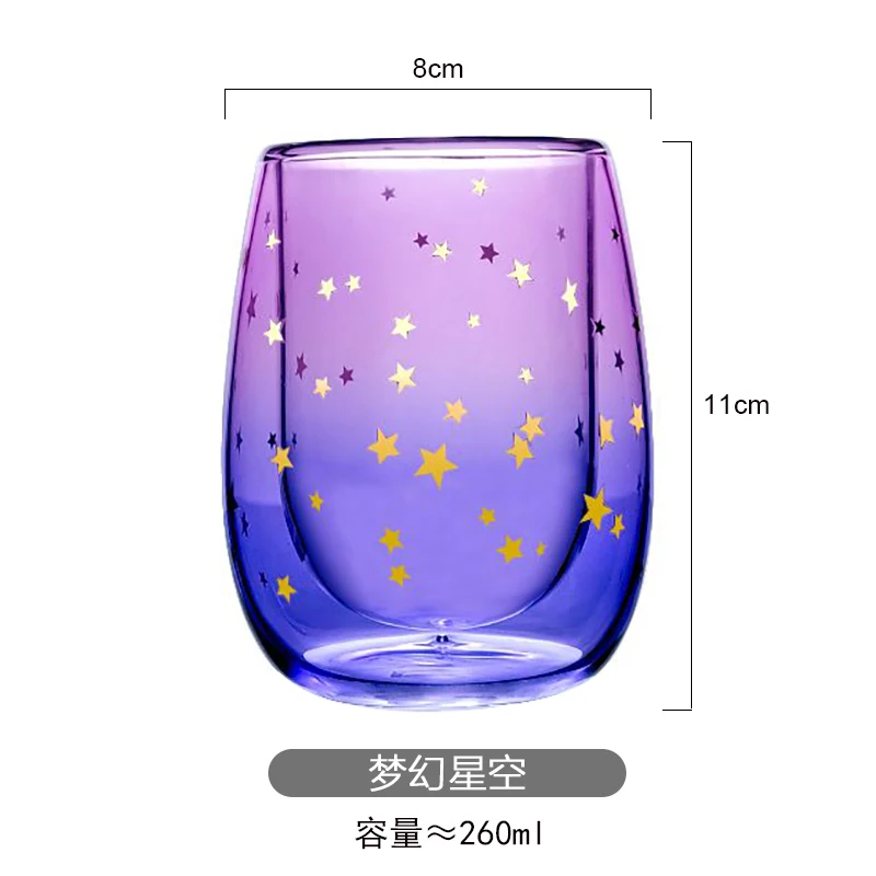 

Double Wall Glass Cup Cute Creative Resistant Milk Juice Dessert Ice Cream Glass Cup Coffee Bicchieri Vetro Kitchen DE50BZ
