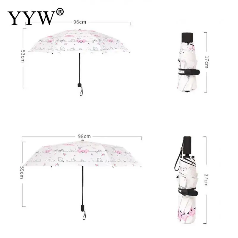 Складной солнечный мини Зонт женский Карманный виниловый зонт Анти УФ Зонты от