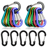 10pcs multicolor carabiner keychain alluminum alloy d ring buckle spring carabiner snap hook clip keychains outdoor camping tool