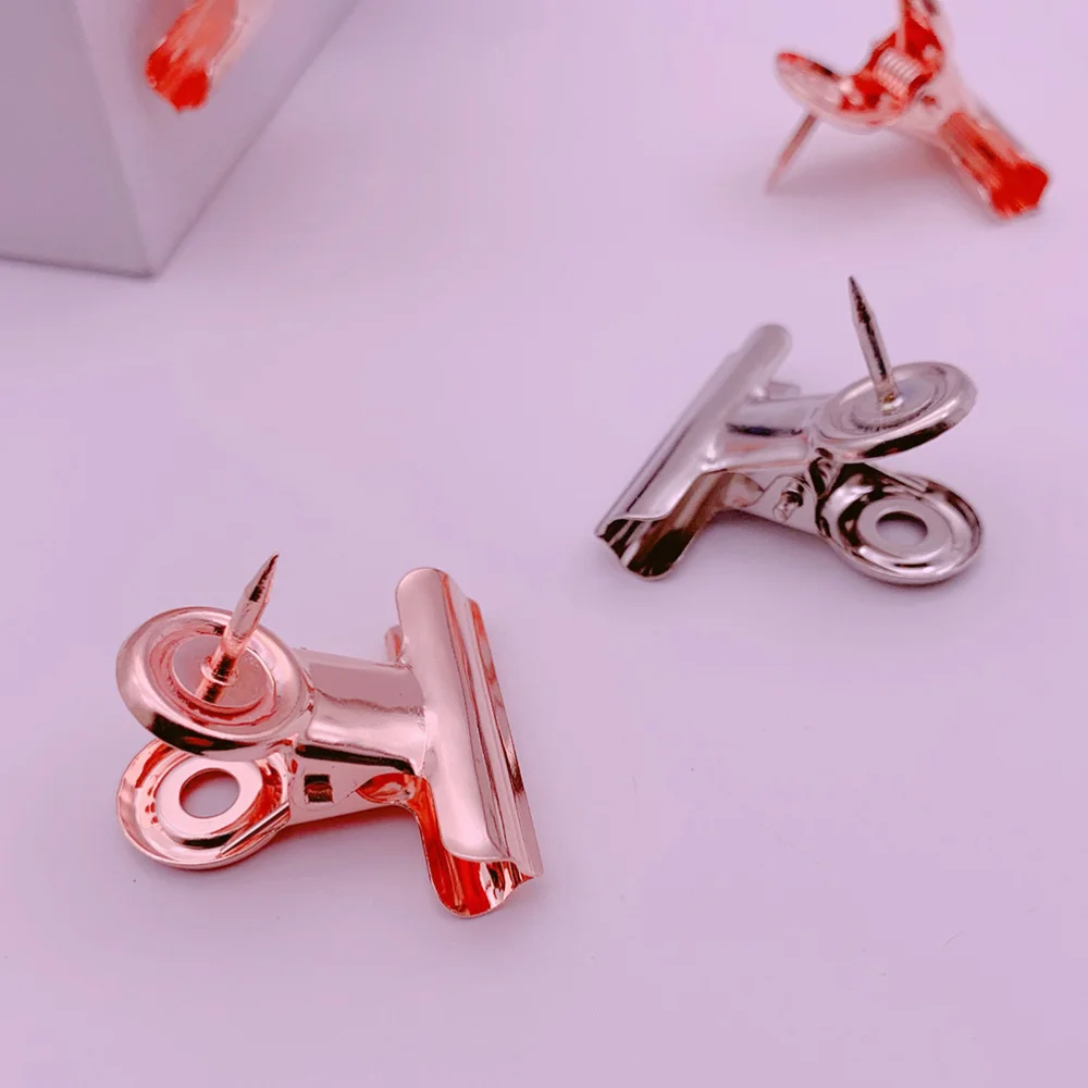 

8pcs Thumbtack Clips Metal Nail Clamps Practical Paper Clips Durable Pin Clips for Restaurant Office Home