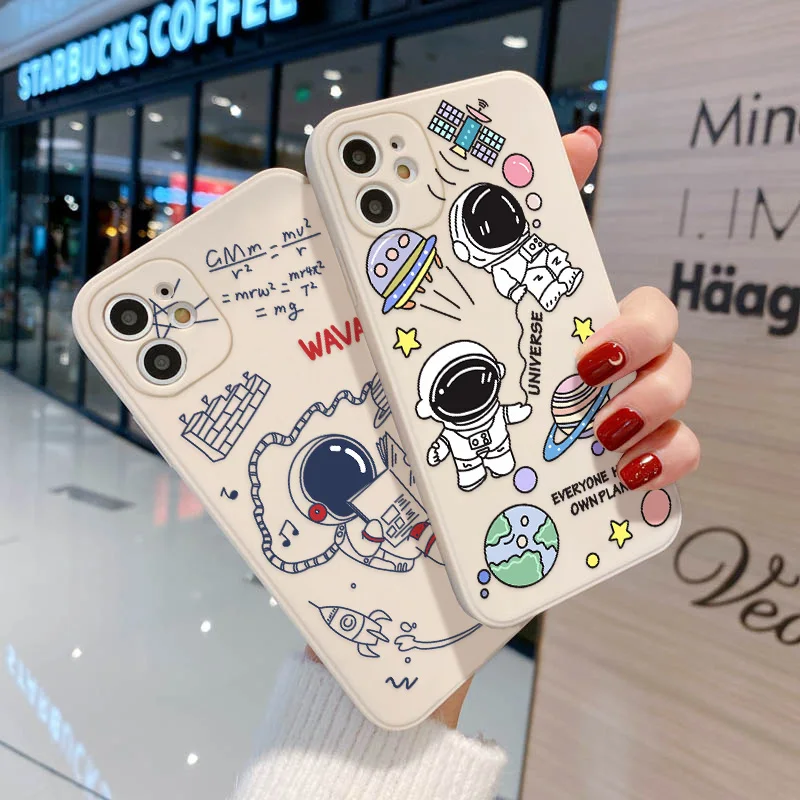 

A5S Case Silicon Cases for Oppo A9 2020 Realme C21 A5 A11 A12 A15 A32 A54 A33 A7 A74 A53 Fundas Astronaut Len Protection Cover