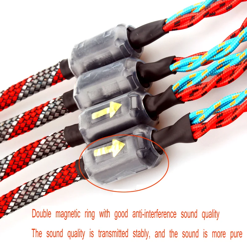 Одна пара бескислородных Медных аудиокабелей для динамиков Hi Fi высококлассный