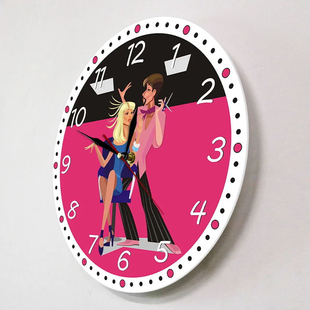 Парикмахерская Салон красоты персонализированные печатные настенные часы